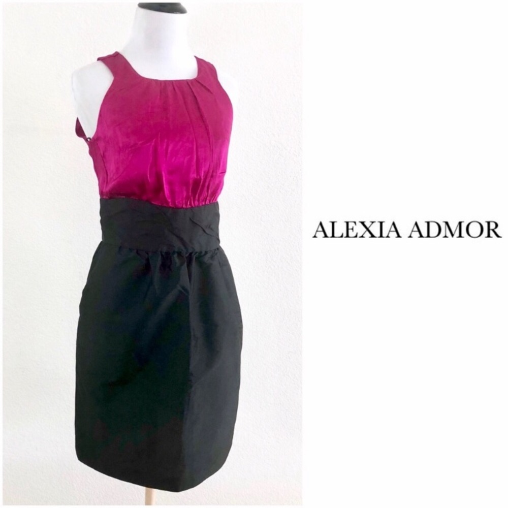Alexia Admor Black/ Fuschia Bubble Sheath Dress - Picture 4 of 9